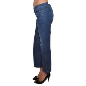 NWT Michael Kors Cropped Flare Jeans w/Slits Basic Medium Vintage Wash 2 $88